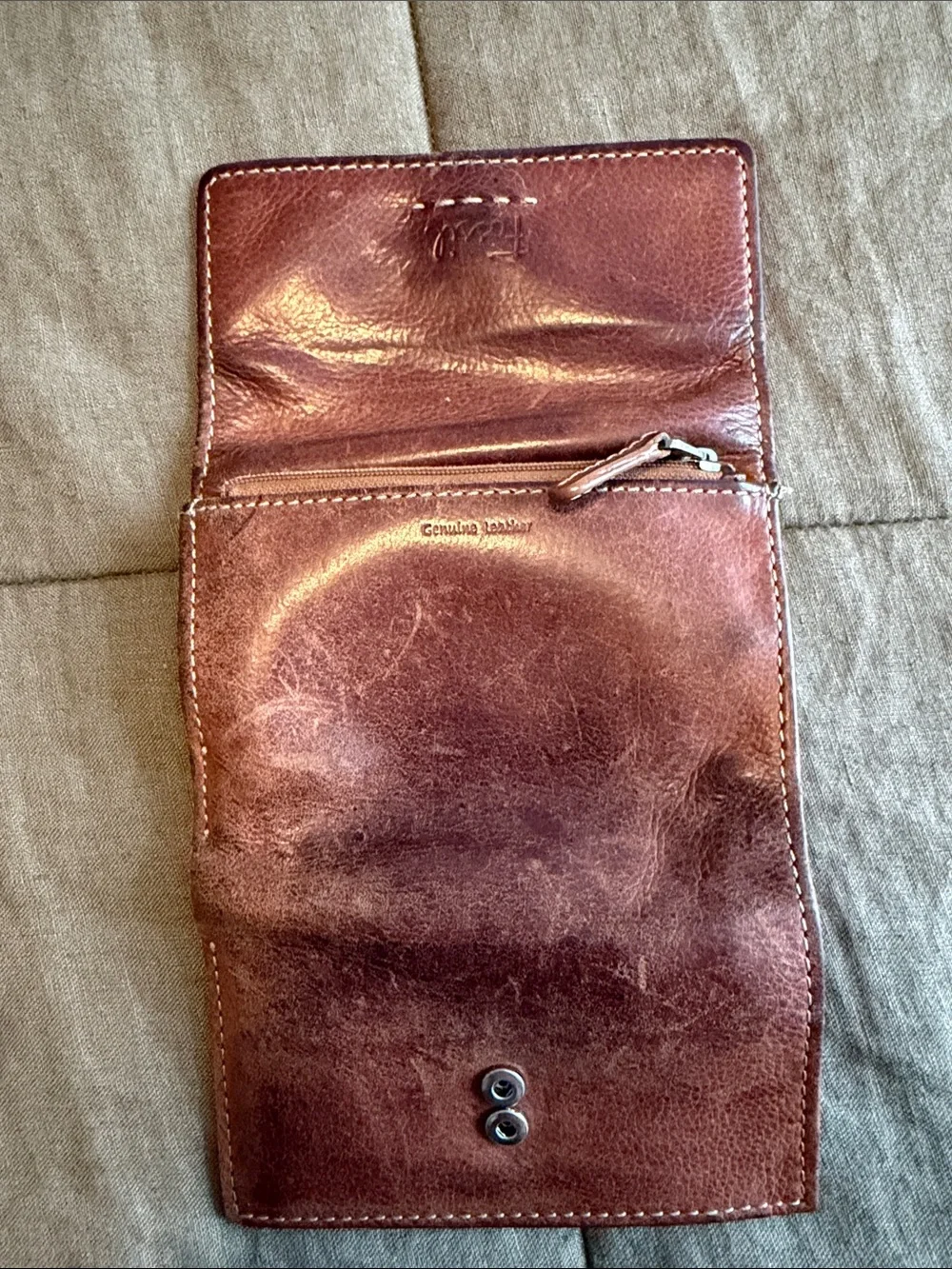 Fossil Men's Dark Brown Leather Key & Card Holder